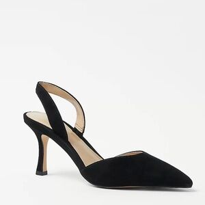 Ann Taylor Kerry Black Suede Sling Back Pump Womens 8.5 NEW